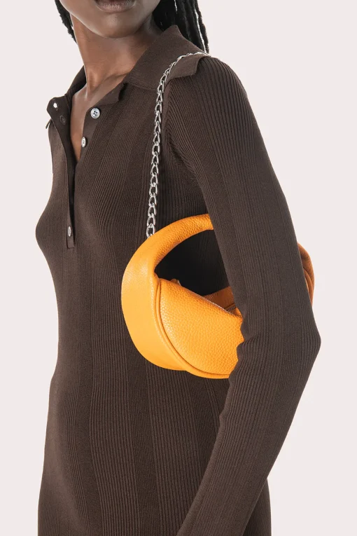 Baby Cush Orange Flat Grain Leather
