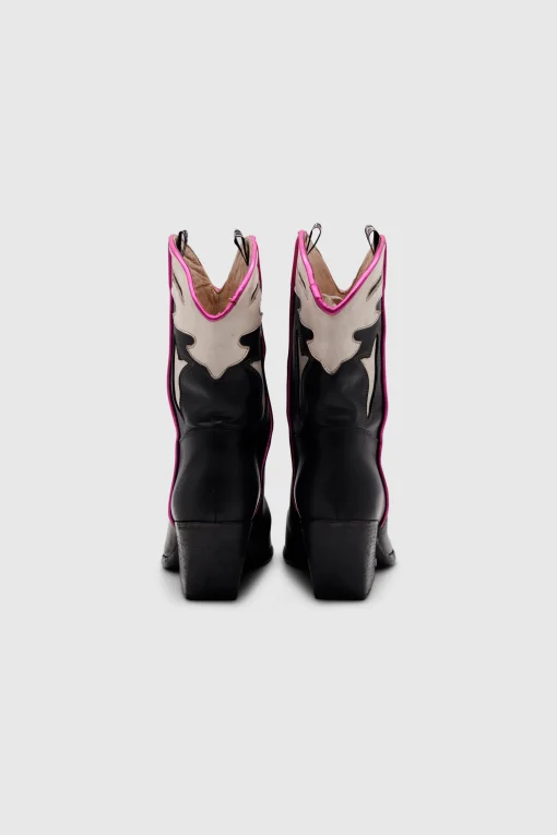 Cowboy Boots Wash Var. Nero/ Fuxia