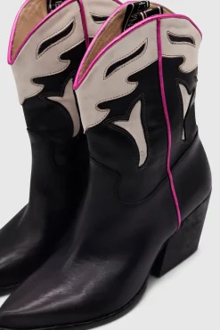 Cowboy Boots Wash Var. Nero/ Fuxia