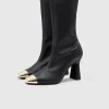 Ellia Metal Toe Cap Stretch Bootie Black