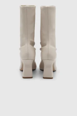 Ellia Metal Toe Cap Stretch Bootie Natural
