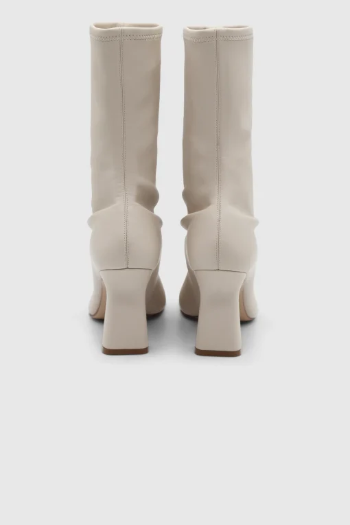 Ellia Metal Toe Cap Stretch Bootie Natural