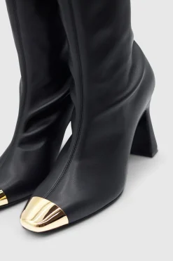 Ellia Metal Toe Cap Stretch Bootie Black