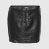 Faded Laced Up Skirt Black