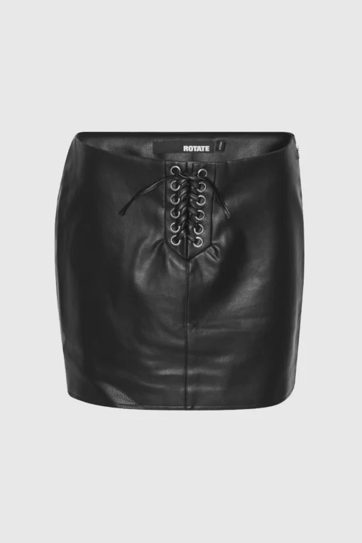 Faded Laced Up Skirt Black