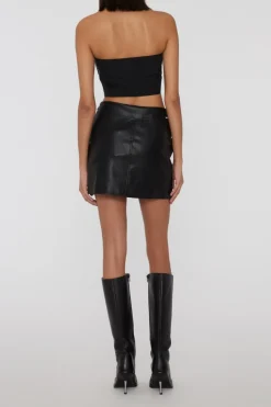 Faded Laced Up Skirt Black