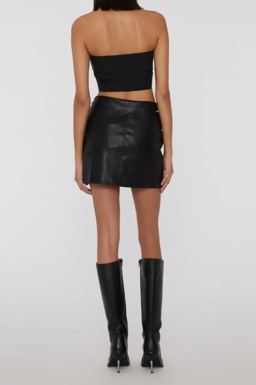 Faded Laced Up Skirt Black