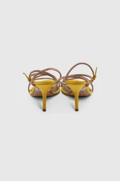 Fannia Crystal Sandals Satin Yellow