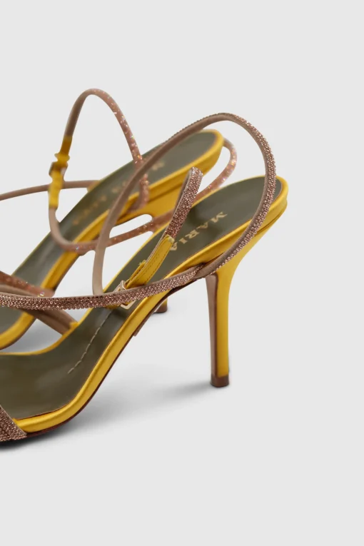 Fannia Crystal Sandals Satin Yellow