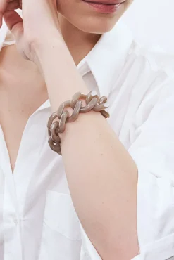 Flat Chain Bracelet Light Taupe