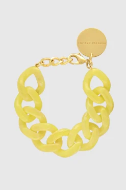 Flat Chain Bracelet Yellow Marble
