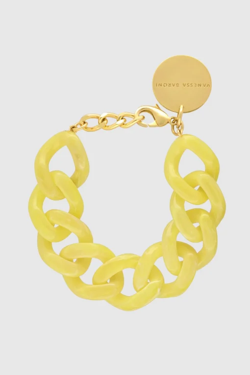 Flat Chain Bracelet Yellow Marble