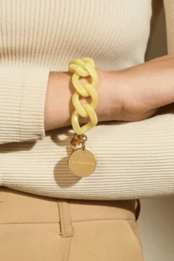 Flat Chain Bracelet Yellow Marble