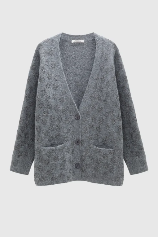 Flower Sparkle Cardigan Calm Grey