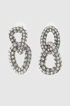 Funky Ring Earrings Transparent Silver
