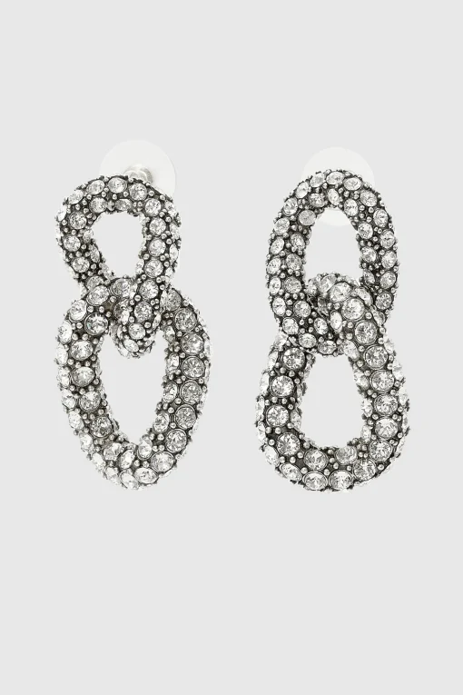 Funky Ring Earrings Transparent Silver