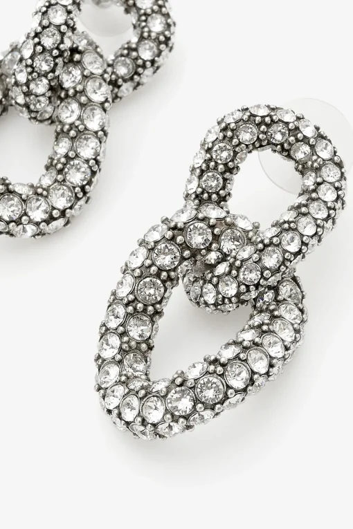 Funky Ring Earrings Transparent Silver