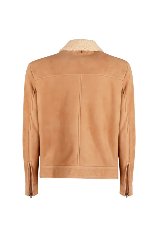 Fur Zip Jacket Beige