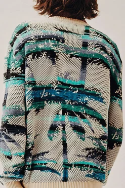 Girocollo Palme Sweatshirt Blue