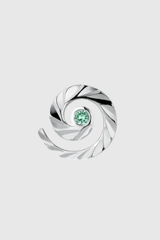 Impression Stud with Smaragd silver