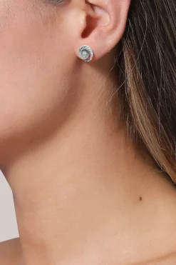 Impression Stud with Smaragd silver