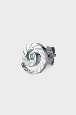 Impression Stud with Smaragd silver