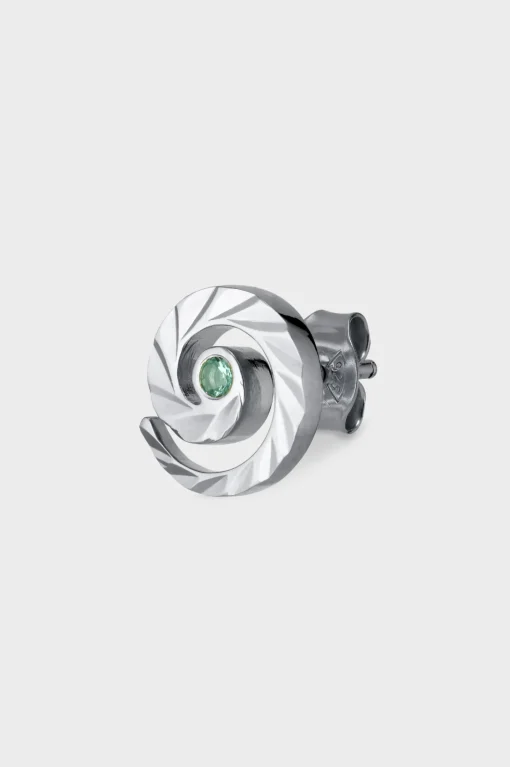 Impression Stud with Smaragd silver