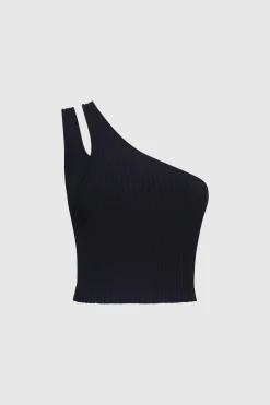 JENNI COMPACT RIB TANK BLACK