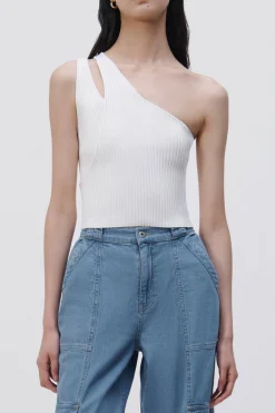 JENNI COMPACT RIB TANK WHITE