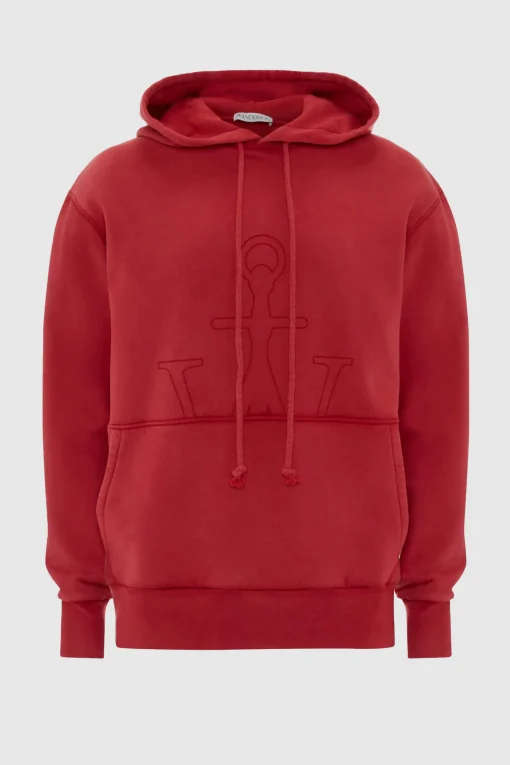 JWA Embroidered Hoodie Red
