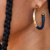 Karamu Horn Hoop Earrings Gold/ Blue