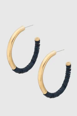 Karamu Horn Hoop Earrings Gold/ Blue