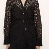 Lace Sculped Shirt Black