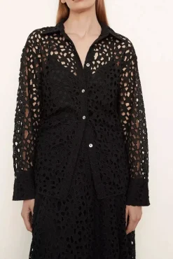 Lace Sculped Shirt Black
