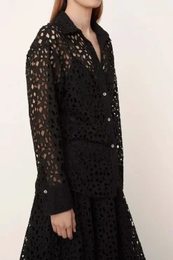 Lace Sculped Shirt Black