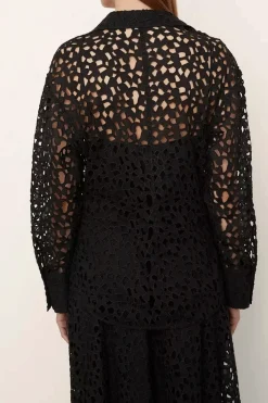 Lace Sculped Shirt Black