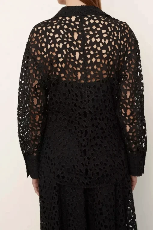 Lace Sculped Shirt Black