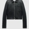Leder Jacke Zipped