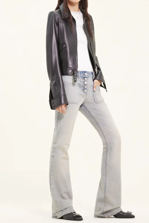 Leder Jacke Zipped