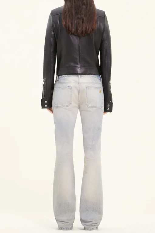 Leder Jacke Zipped