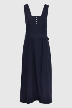Linen Midi Dress Coastal Blue
