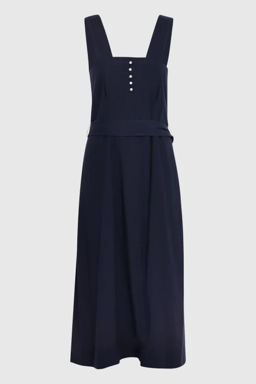 Linen Midi Dress Coastal Blue