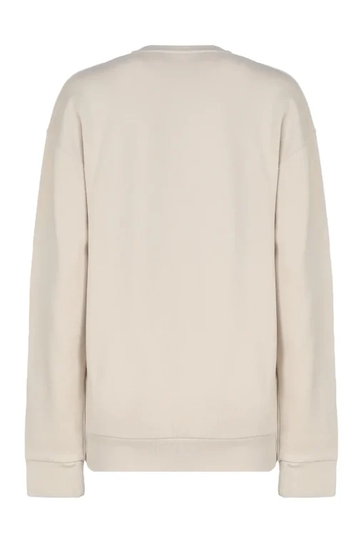 Logo Embroidery Sweatshirt Beige
