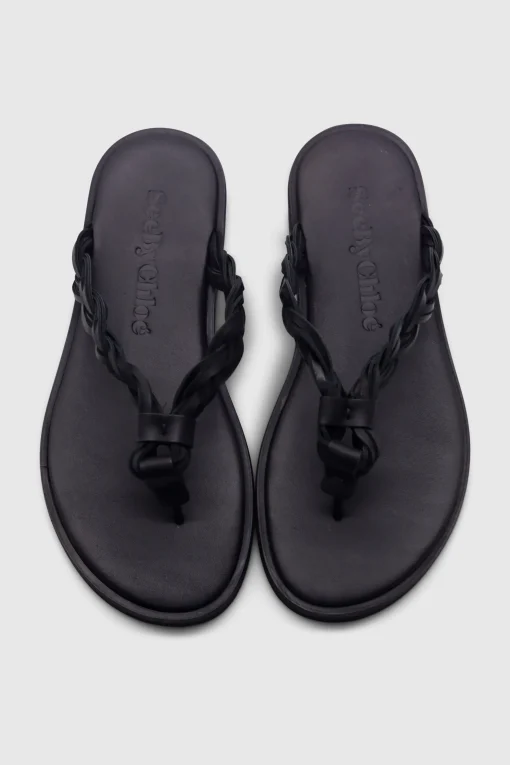Pompoms Sandals 999 BLACK