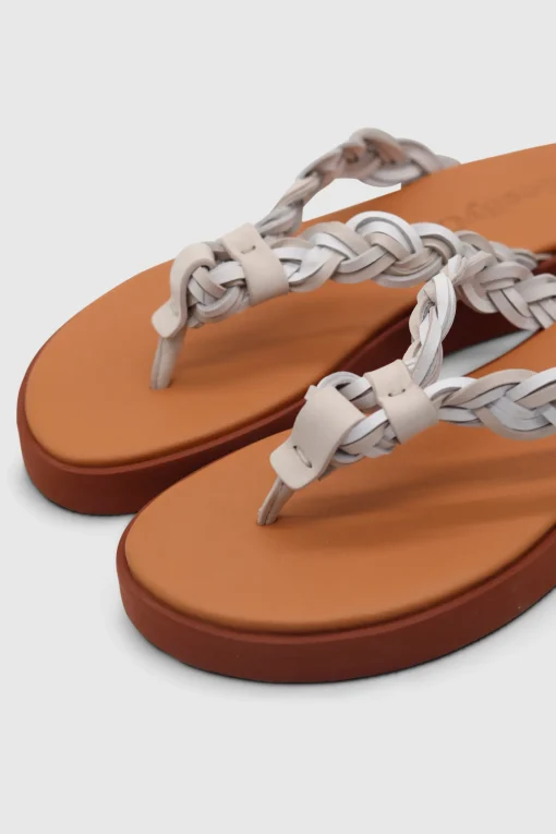 Pompoms Sandals New Natural Calf
