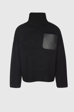 Pullover Leather Patch Pocket