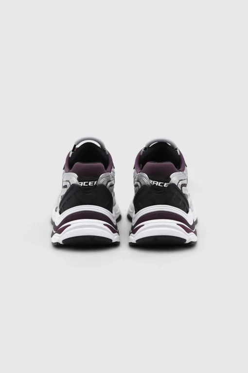 Race Sneaker Patent Silver/ Black/ Plum