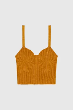 Ribbed Sweetheart Bralette Papaya