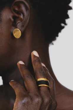 Safiri Stacking Rings Gold, Black