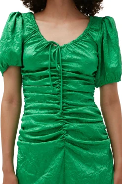 Satin Dress Bright Green